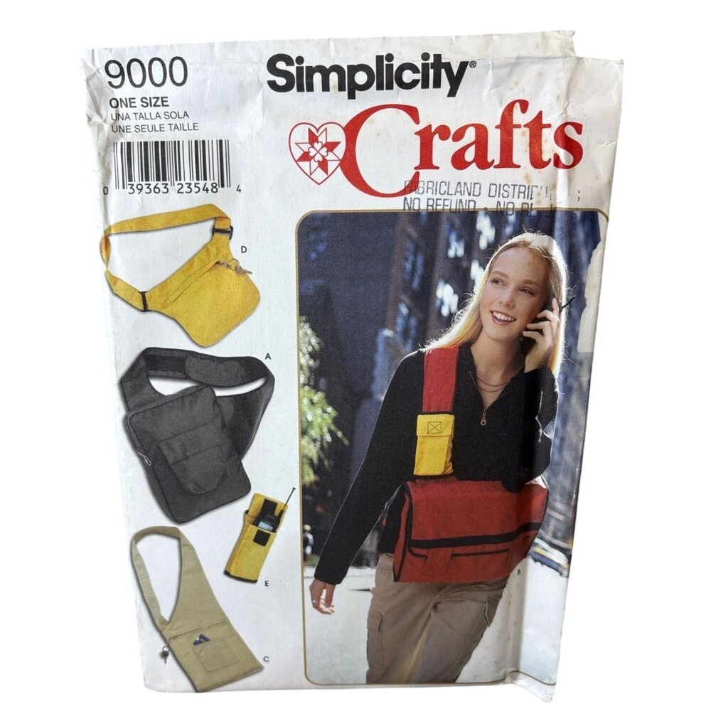 Simplicity 9000 Craft Sewing Pattern For Bags & Pouches Uncut